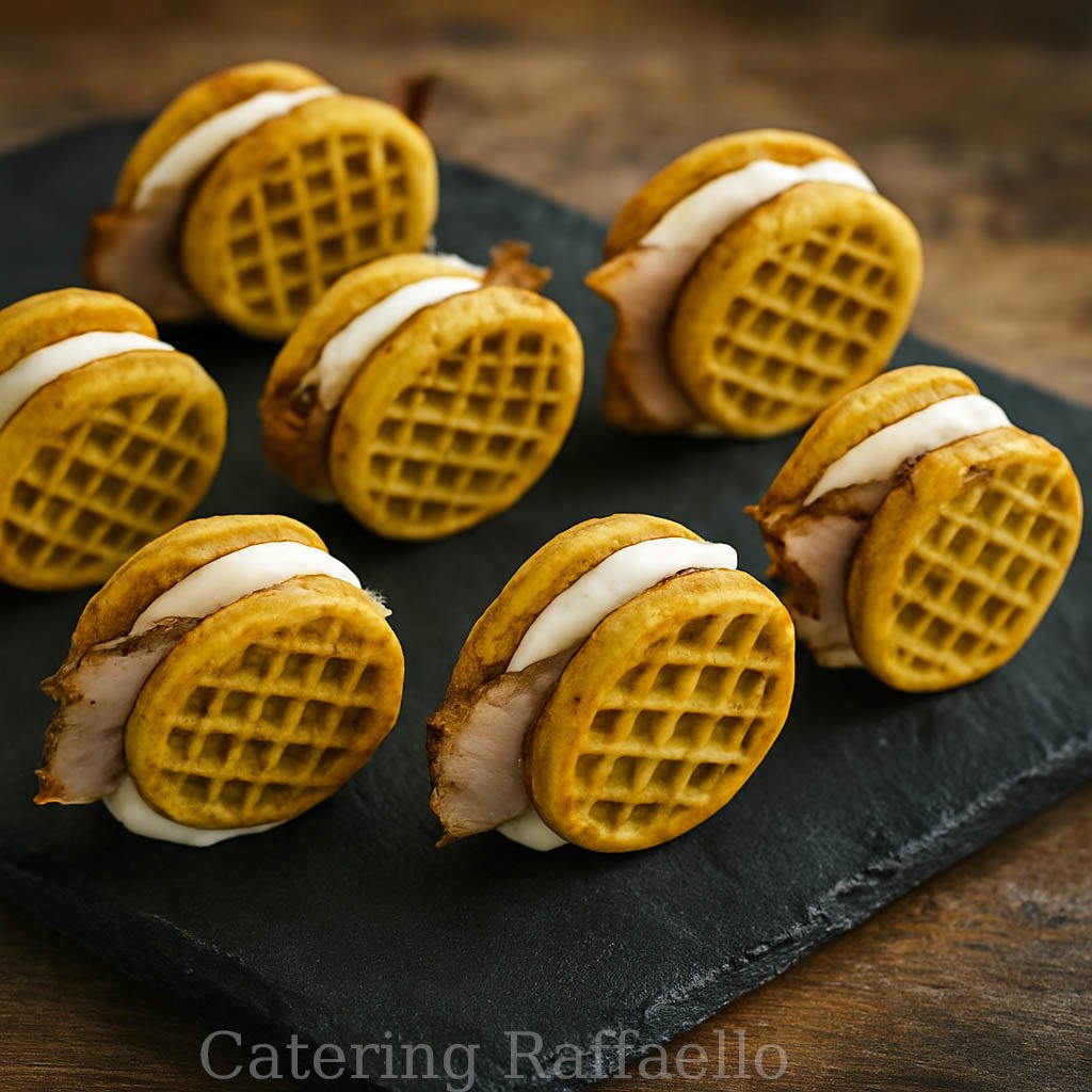 Tostas de queso crema y lomo ahumado, finger food de Catering Raffaello en Sevilla